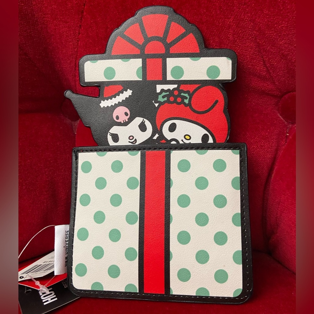 Hello Kitty My Melody & Kuromi Her Universe Holiday Gift Peeking Cardholder